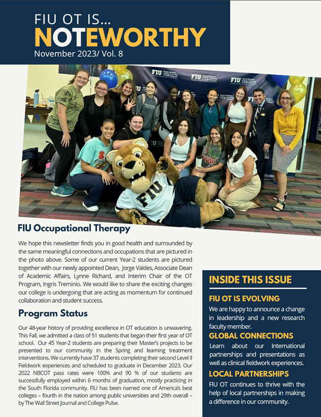 FIU Occupational Therapy Newsletter - Winter 2023
